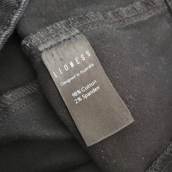 Lioness Black Denim Mini Skirt Size Small Front Slit Y2K Grunge - Picture 6 of 7